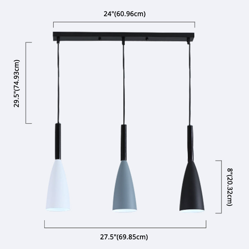 Metal Goblet Shade Hanging Light - Macaroon Style 3 Lights Perfect For Dining Room And Foyer