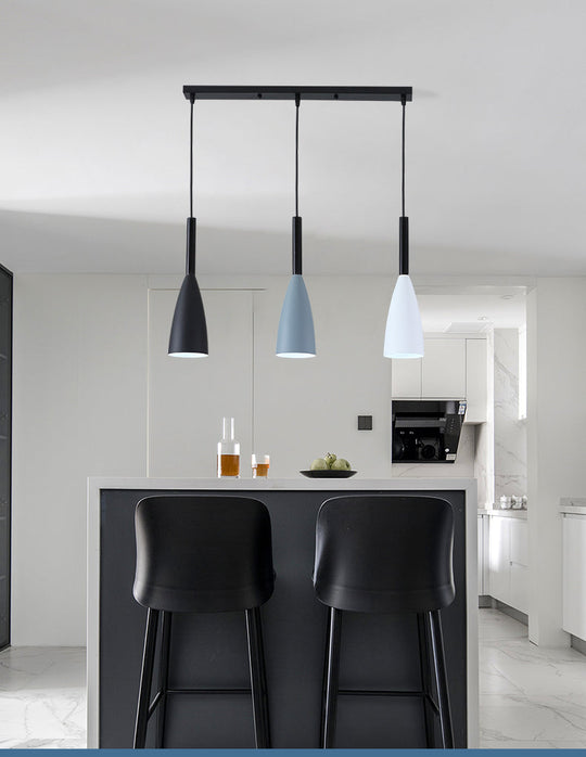 Metal Goblet Shade Hanging Light - Macaroon Style 3 Lights Perfect For Dining Room And Foyer