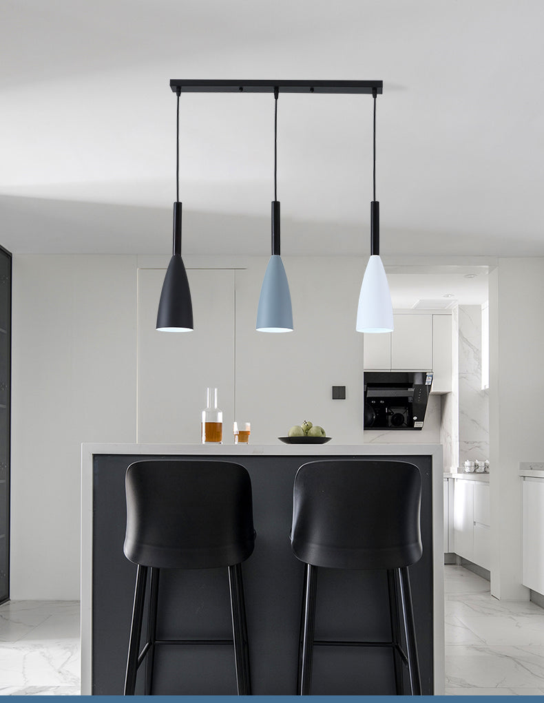 Metal Macaroon Style Goblet Shade Hanging Light - 3 Lights Suspension Lamp For Dining Room Foyer