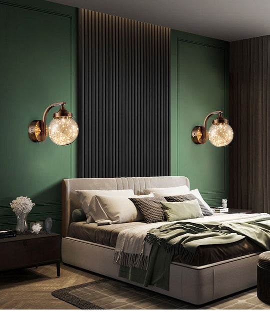 Spherical Star Lamp: Creative Wall Sconce For Warm Bedroom Ambiance