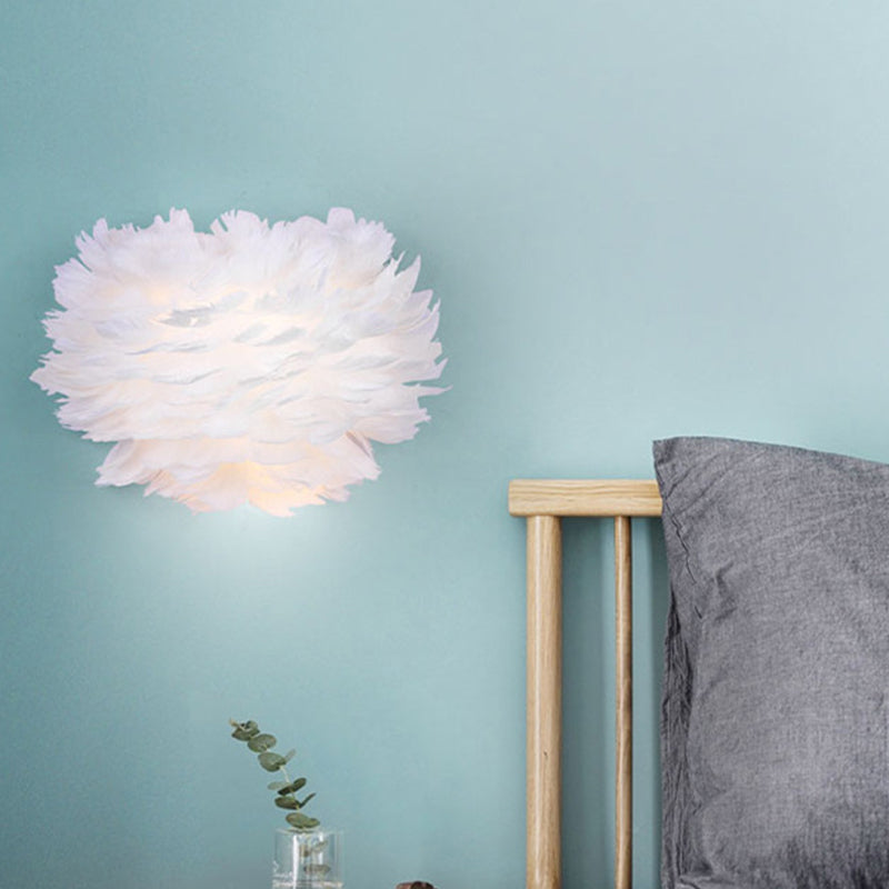 Modern Feather Wall Lamp: Stylish Ambient Lighting For Living Room & Bedroom Decor