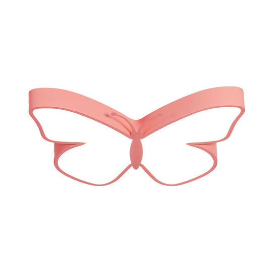 Butterfly Led Flush Mount Lamp In Warm/White Light 19.5’/23.5’ Width - White/Pink/Blue Cartoon