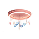 Mermaid And Star Acrylic Led Flush Chandelier For Kids Rooms Pink/Blue 18/21.5 Width