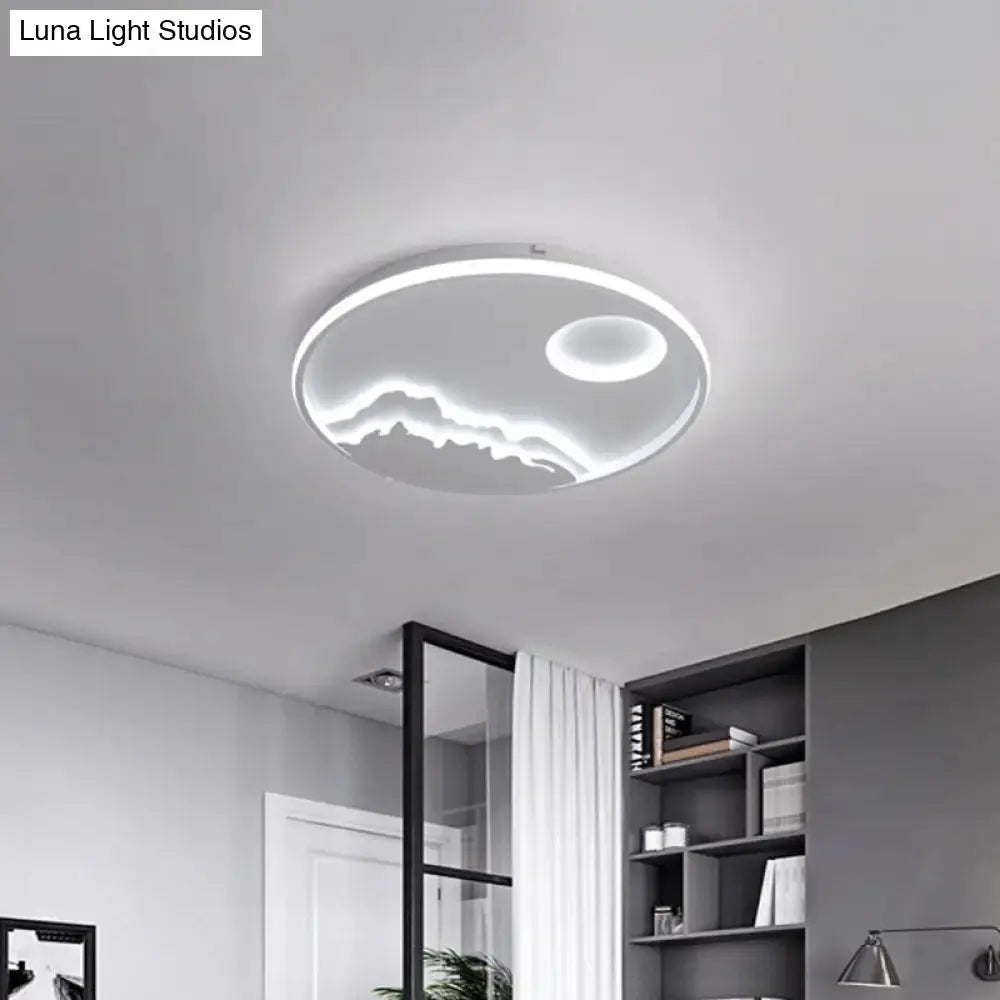 Modern Led Circle Ceiling Light With Acrylic Shade In Warm/White 17’/20.5’/25’ Diameter -