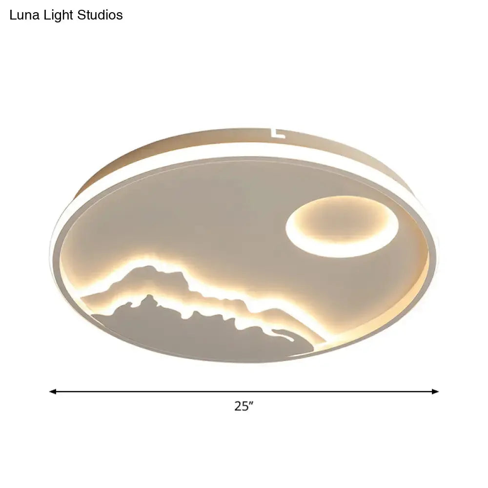 Modern Led Circle Ceiling Light With Acrylic Shade In Warm/White 17’/20.5’/25’ Diameter -