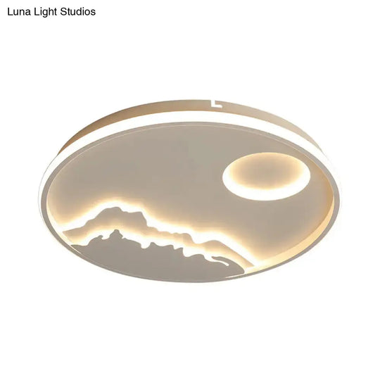 Modern Led Circle Ceiling Light With Acrylic Shade In Warm/White 17’/20.5’/25’ Diameter -