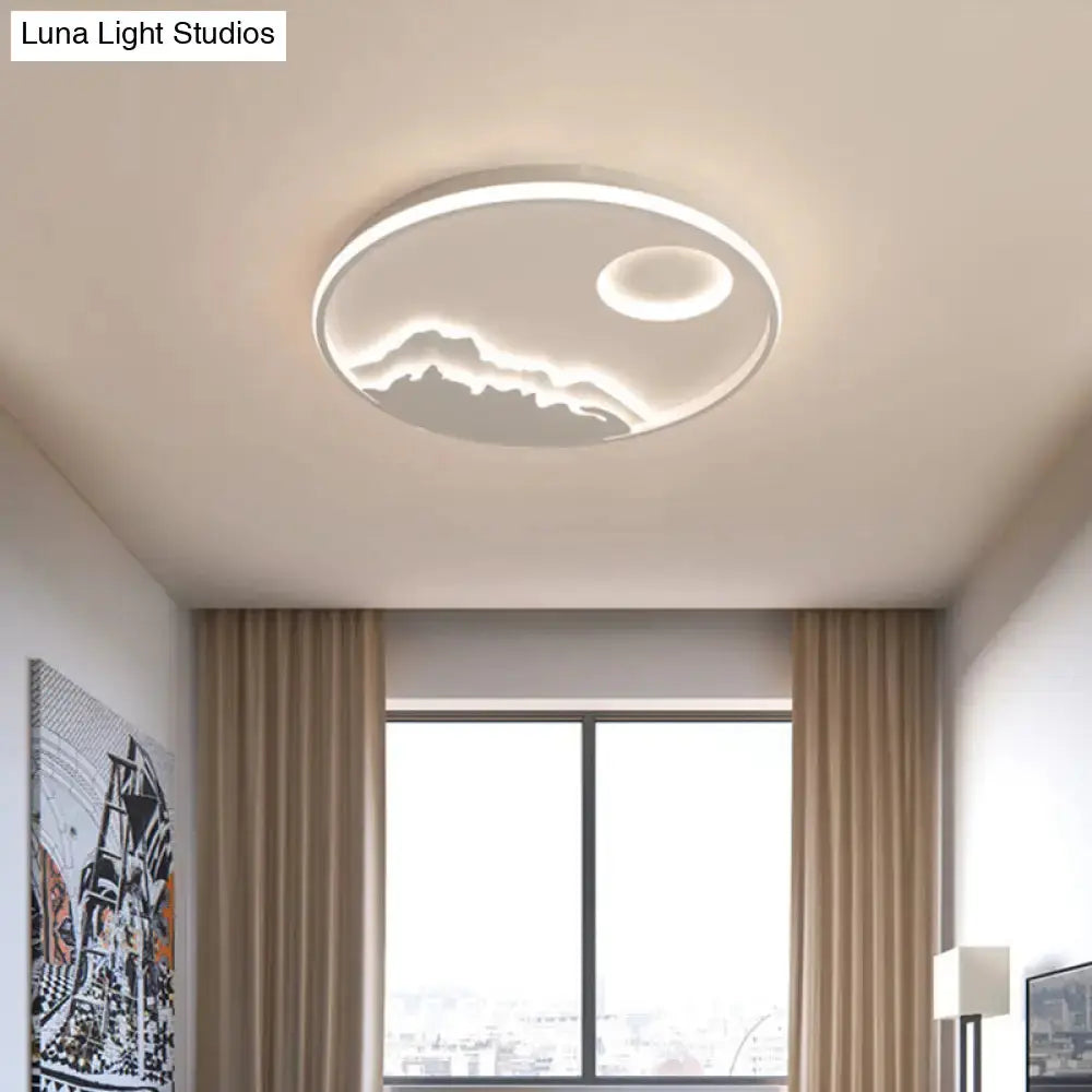 Modern Led Circle Ceiling Light With Acrylic Shade In Warm/White 17’/20.5’/25’ Diameter -