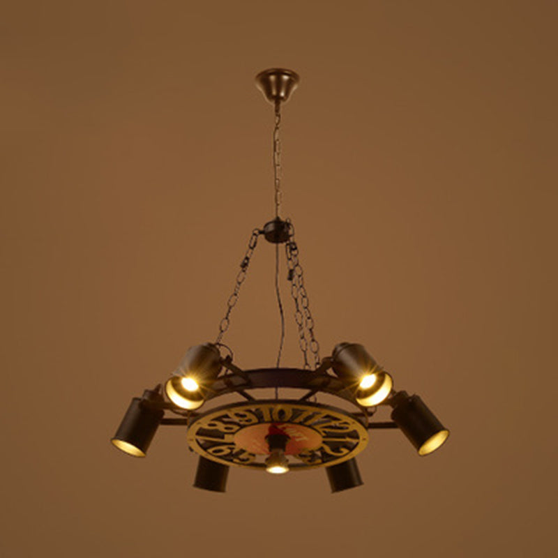 Nautical Style Vintage Industrial Chandelier 6 / Black