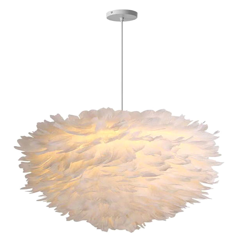 Nordic Style Heart Ceiling Light - White Metal Pendant Lamp For Bedrooms