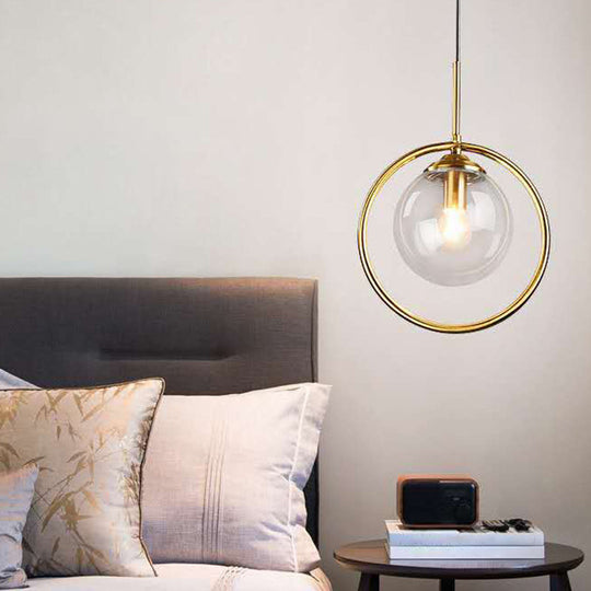 Contemporary Clear Glass Pendant Light Fixture For Bedroom