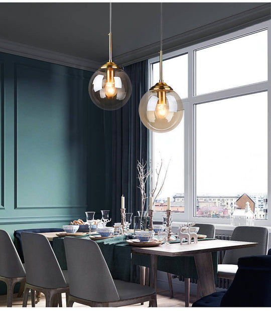 Contemporary Clear Glass Pendant Light Fixture For Bedroom