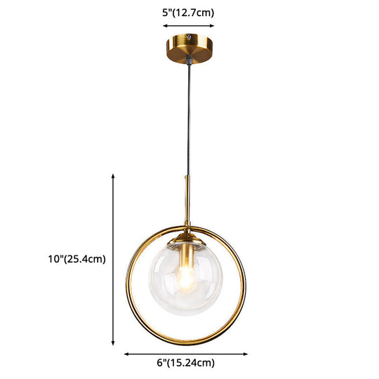 Contemporary Clear Glass Pendant Light Fixture For Bedroom