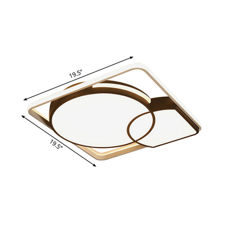 Circle Flushmount Led Light With Acrylic Modern Frame – Warm Or White