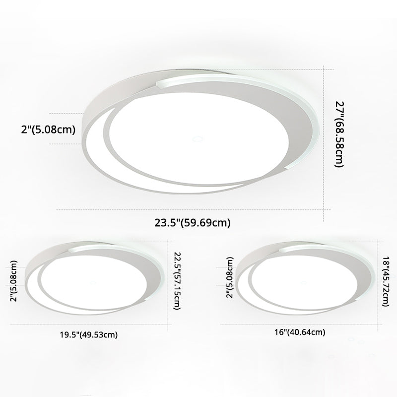 Minimalistic Led Circle Flushmount Ceiling Light - Acrylic White Lamp