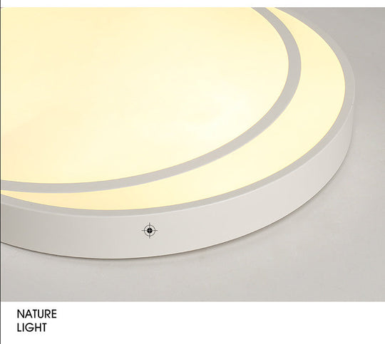 Minimalistic Led Circle Flushmount Ceiling Light - Acrylic White Lamp