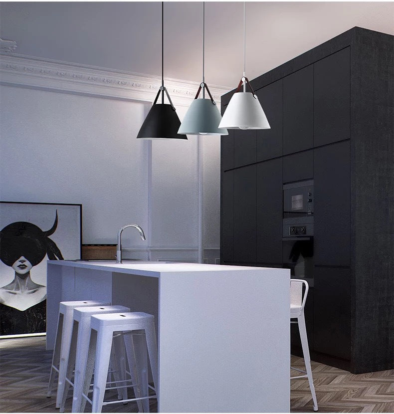 Metal Conical Suspension Pendant Ceiling Light - Minimalist Style For Living Room