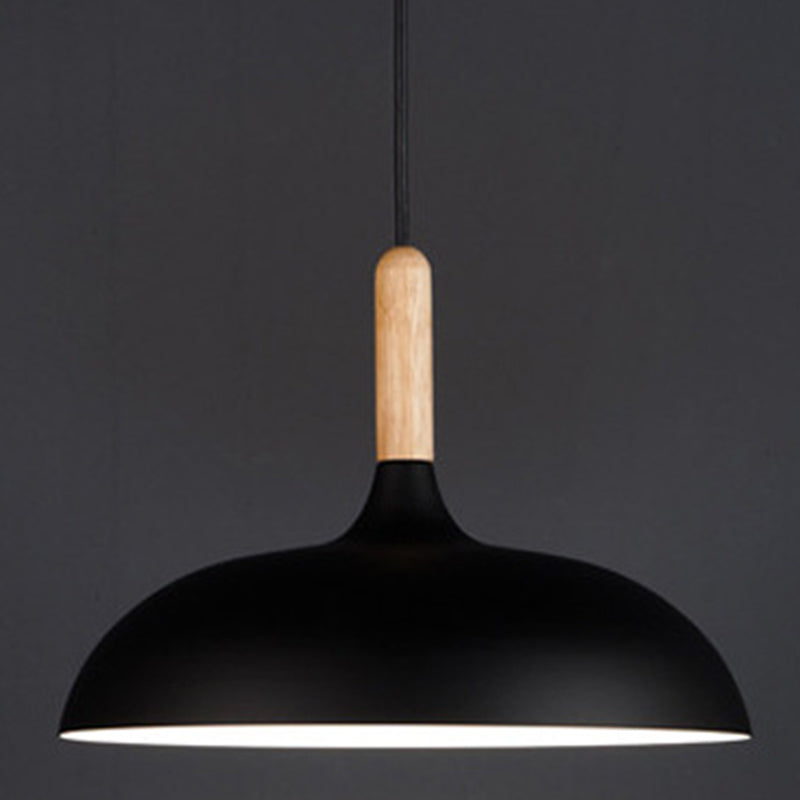 Minimalist Metal Down Lighting Pendant For Bedroom - Circle Fixture