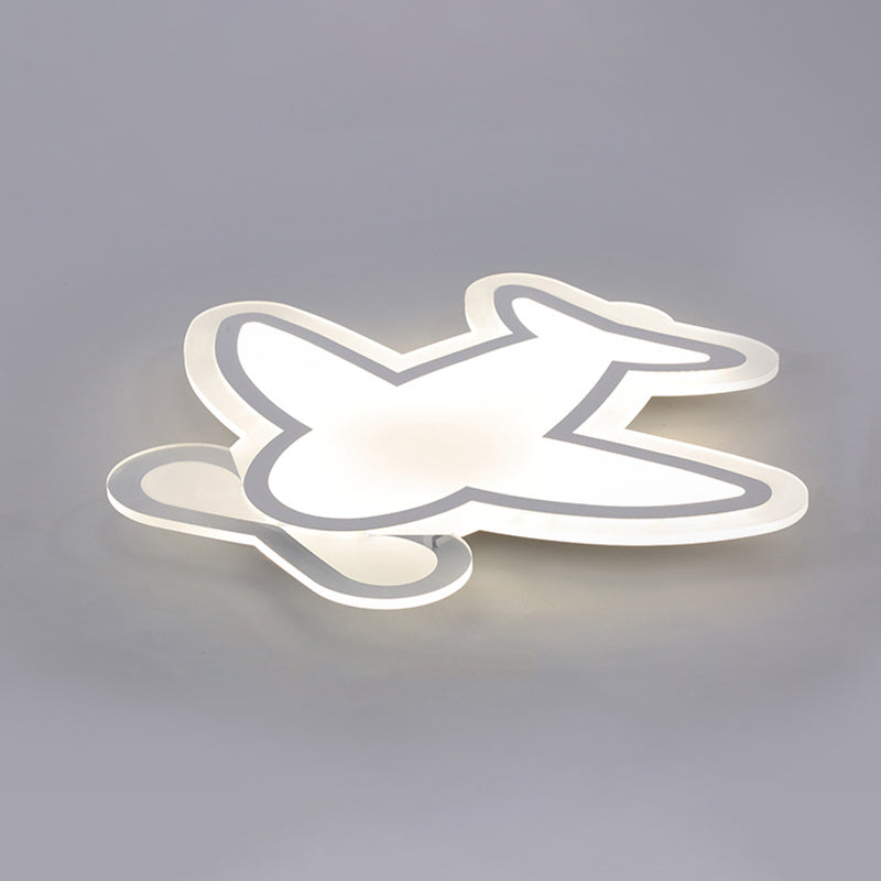 Minimalist Acrylic Flush-Mount Led Ceiling Lamp - White / Remote Control Stepless Dimming 24