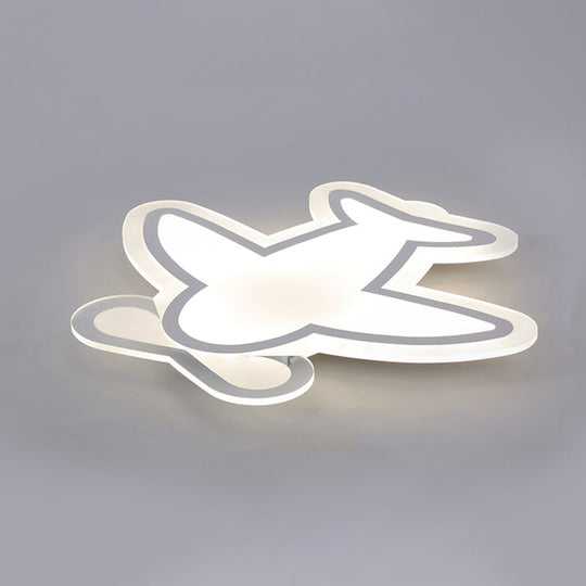 Minimalist Acrylic Flush-Mount Led Ceiling Lamp - White / Remote Control Stepless Dimming 24