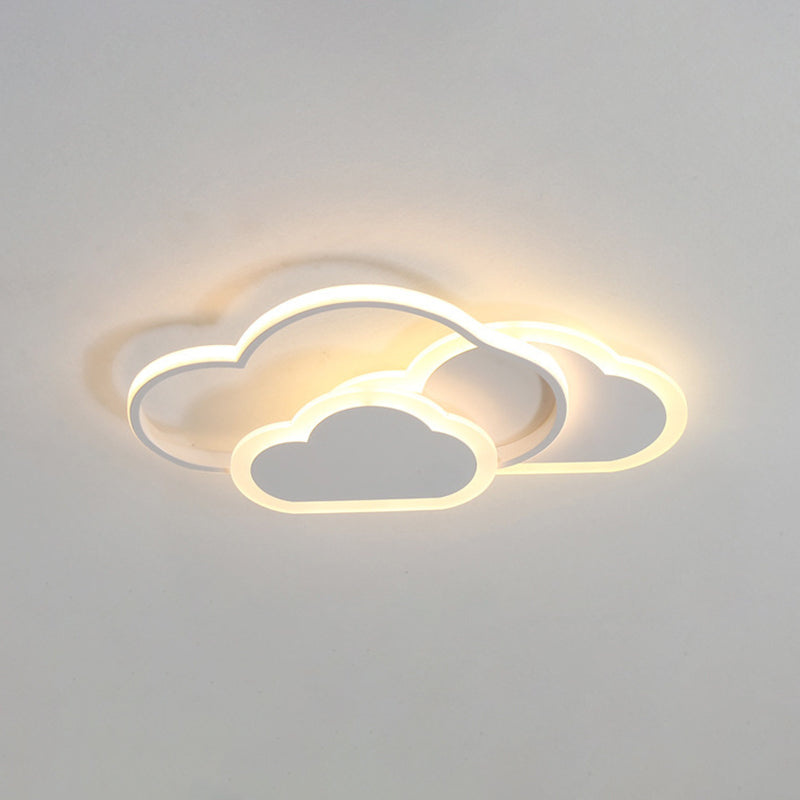 Minimalist Led Cloud Ceiling Light Fixture - Acrylic Mount White / Warm