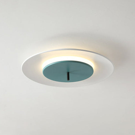 Nordic Led Acrylic Flush Mount Ceiling Light - Stylish Close-To-Ceiling Lighting Fixture Green / 14