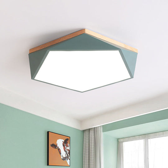 Modern Metal Led Bedroom Flush Mount Ceiling Light Fixture - Pentagon Lighting