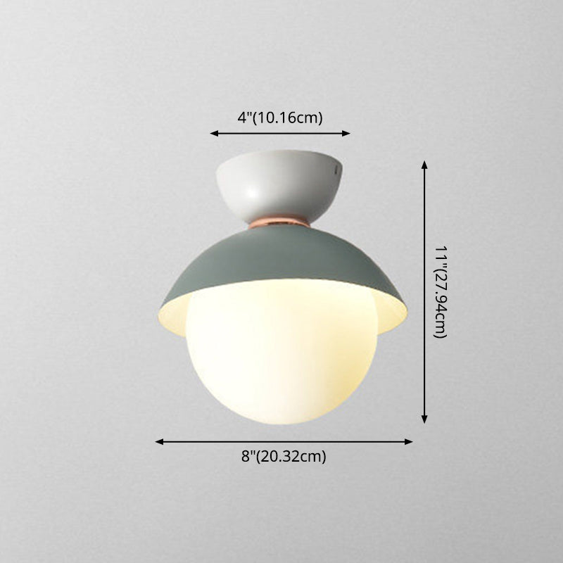 Nordic-Style Round Flush Mount Metal Ceiling Light