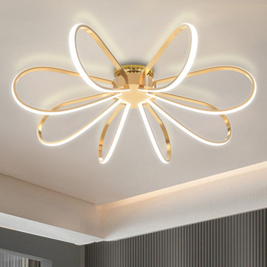 Gold Petal Acrylic Flush Mount Ceiling Light - Modern Led Fixture