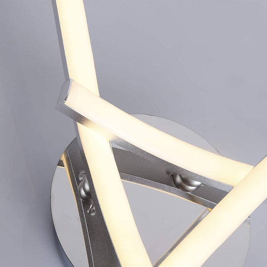 Contemporary Chrome Metal Led Semi Mount Close To Ceiling Lighting For Living Room