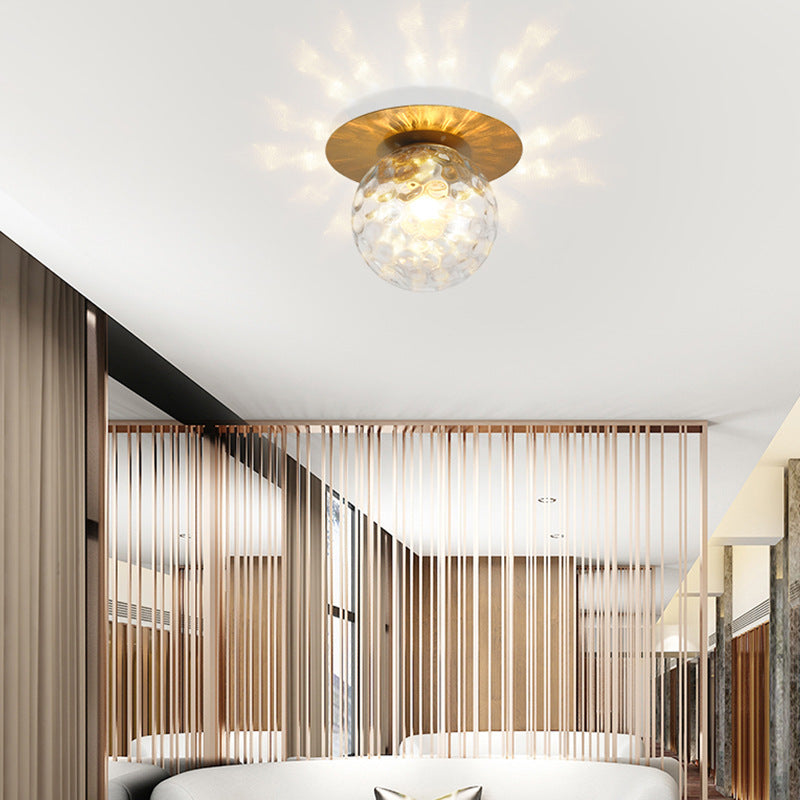Minimalist Glass Globe Ceiling Mount Light Fixture