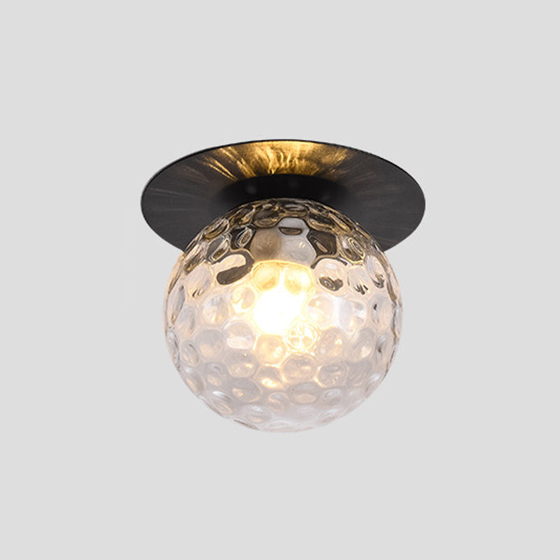 Minimalist Glass Globe Ceiling Mount Light Fixture Black