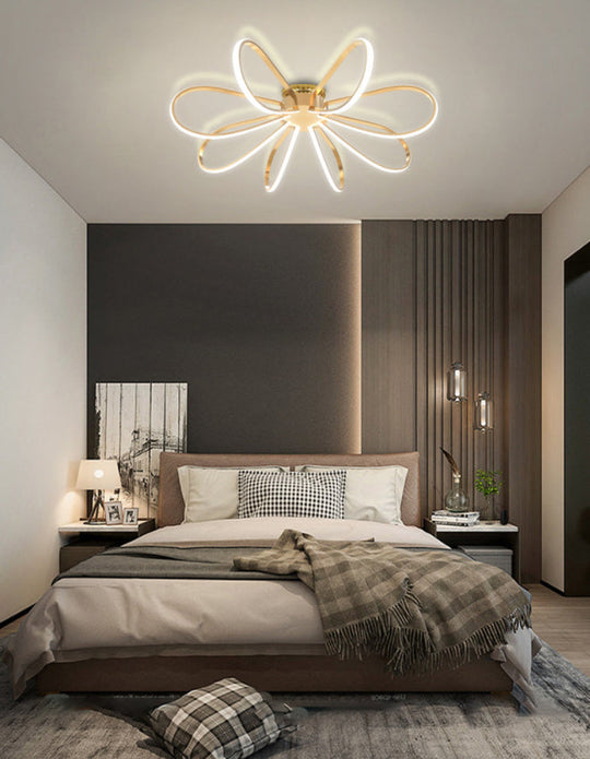 Gold Petal Acrylic Flush Mount Ceiling Light - Modern Led Fixture