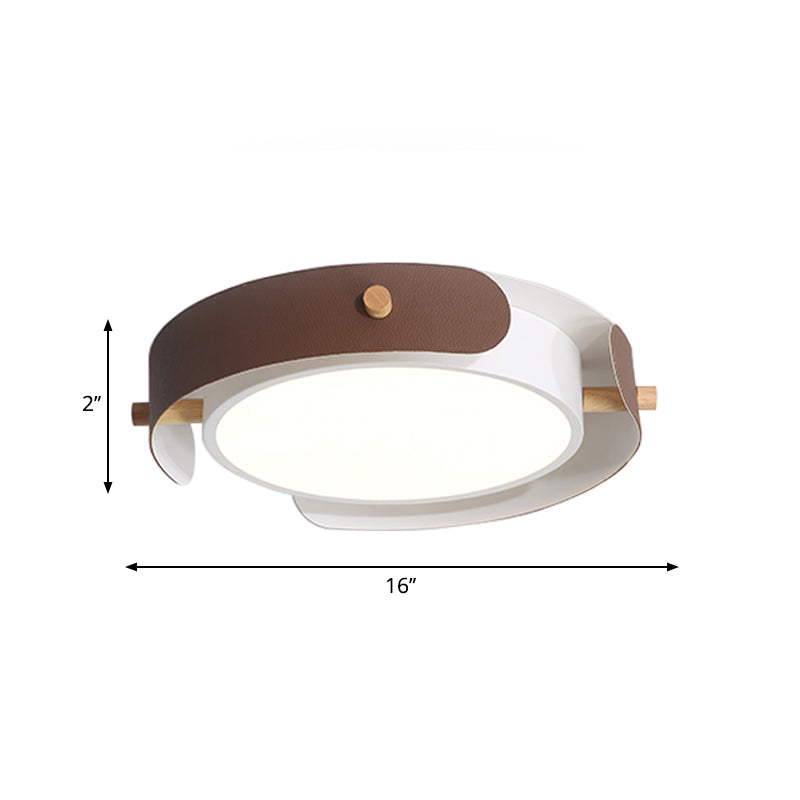 White/Brown Nordic Style Ceiling Lamp With Diffuser - 16’/19.5’ Diameter