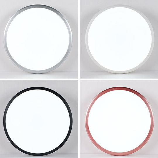 Modern Round Flush Mount Ceiling Light - Super-Thin Design 1 Acrylic Contemporary Fixture