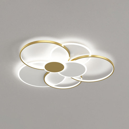 Modern Metal Flush Mount Ceiling Light Fixture With Multi-Ring Design For Living Room Gold / 39.5