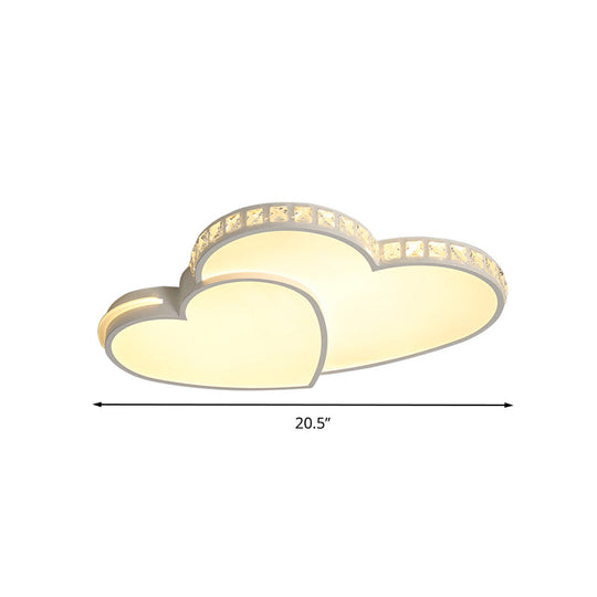 Led Heart Flush Mount Ceiling Light - 20.5’/24.5’ Simple White Acrylic Warm/White/3 Color Ideal