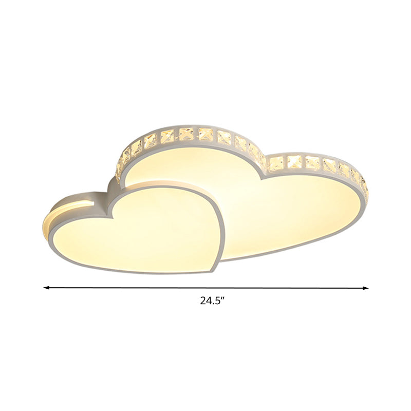 Led Heart Flush Mount Ceiling Light - 20.5’/24.5’ Simple White Acrylic Warm/White/3 Color Ideal
