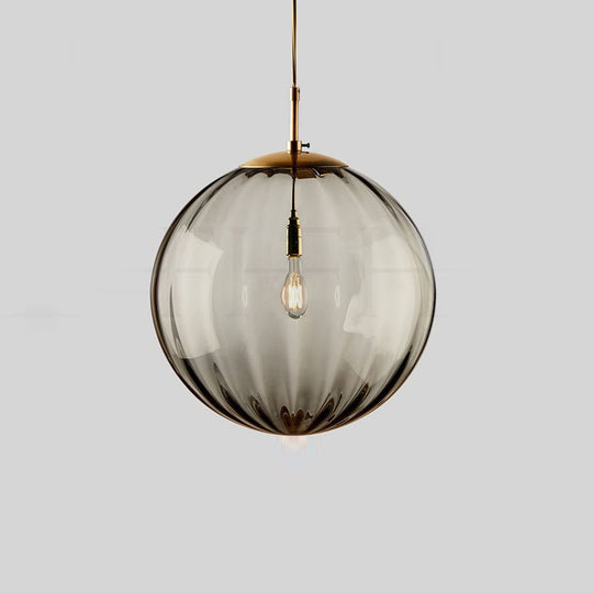 Sleek Ribbed Pendant Light: Modern Designer Hanging Lamp For Bedroom With 1 Light
