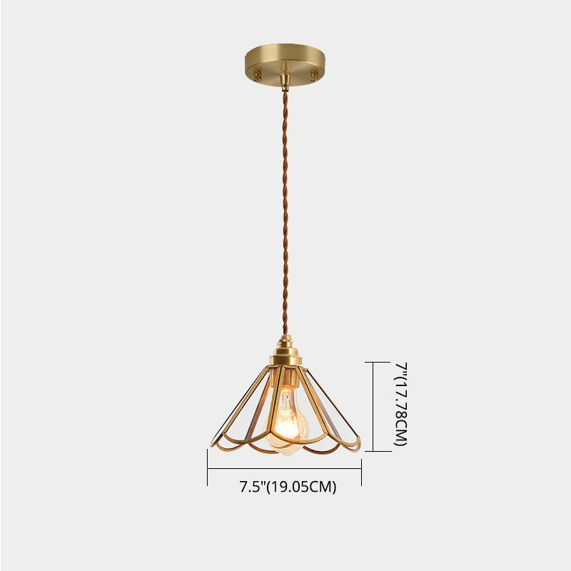 Tiffany-Style Glass Pendant Lamp With Icy Clear Shade For Bedroom