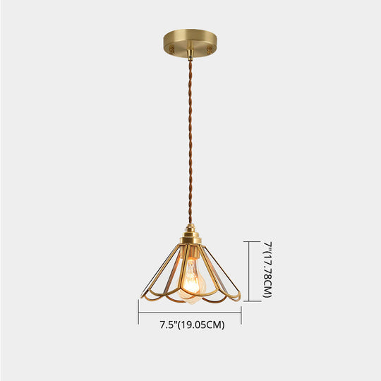 Tiffany-Style Glass Pendant Lamp With Icy Clear Shade For Bedroom
