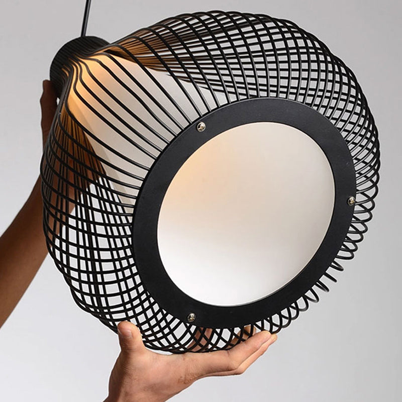 Nordic Teardrop Cage Pendant Light - Stylish Metal Hanging Lamp For Restaurants
