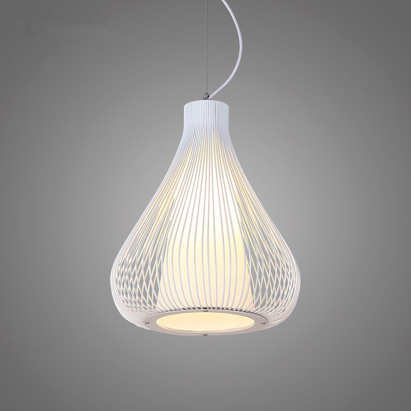 Nordic Teardrop Cage Pendant Light - Stylish Metal Hanging Lamp For Restaurants