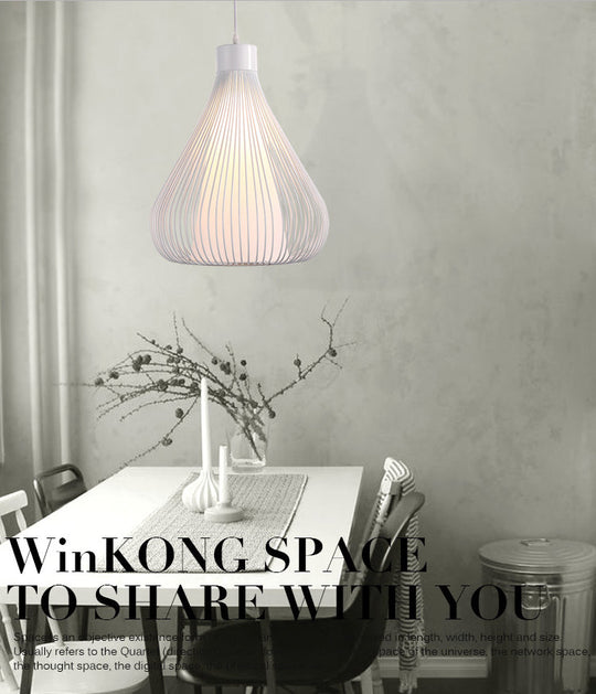 Nordic Teardrop Cage Pendant Light - Stylish Metal Hanging Lamp For Restaurants