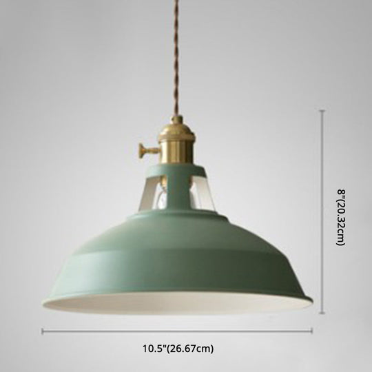 Nordic Style Hanging Lamp With Metal Shade And Colorful Macaron Finish For Kitchen Barn