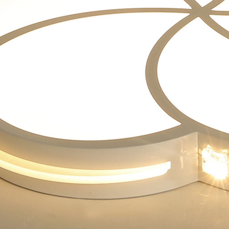 Simple Crystal Flower Flush Mount Led Bedroom Lamp - 16.5’/20.5’/24.5’ W Light Fixture In