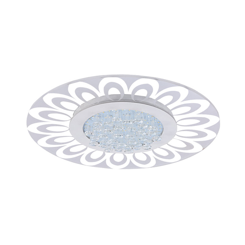 Modern Crystal Led Flush Mount Lighting In Multiple Light Options Various Sizes Available