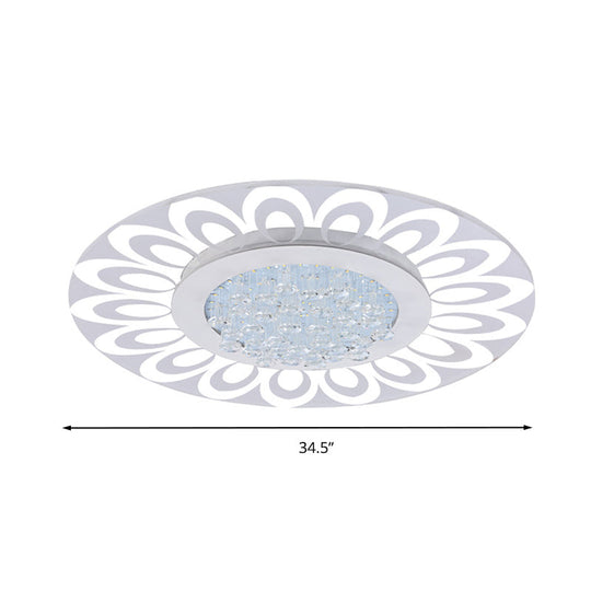 Modern Crystal Led Flush Mount Lighting In Multiple Light Options Various Sizes Available