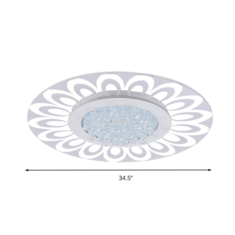 Modern Crystal Led Flush Mount Lighting In Multiple Light Options Various Sizes Available