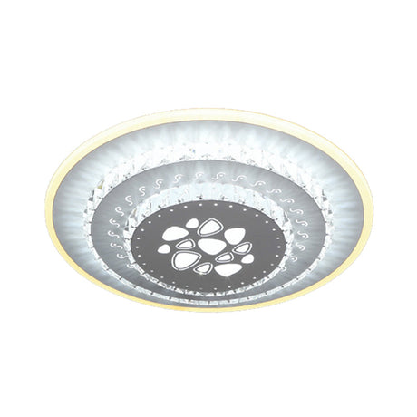 Modern Crystal Ceiling Mount Led Light Fixture For Bedroom - White Loving Heart/Square/Rose Design