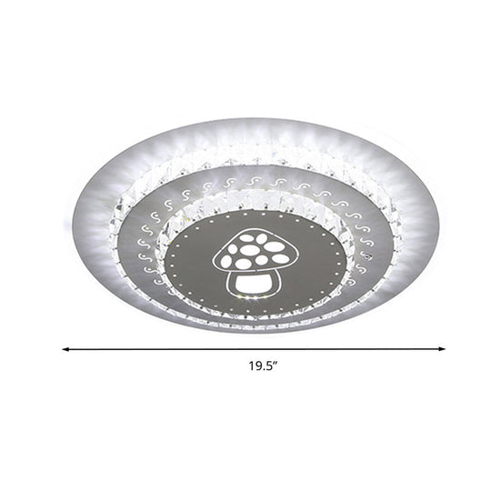 Modern Crystal Ceiling Mount Led Light Fixture For Bedroom - White Loving Heart/Square/Rose Design